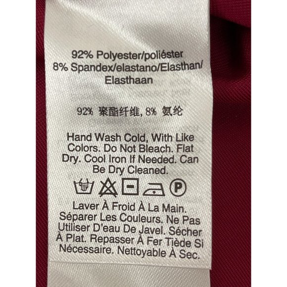 DKNY Womens Red Ruched Zippered Velvet Pouf Sleeve V Neck Dress 16 NWT - Picture 11 of 13